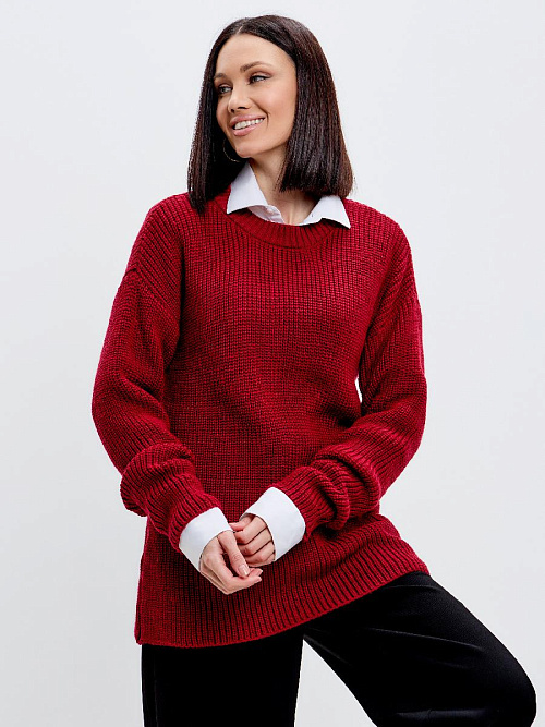 Джемпер оверсайз воздушный из шерсти мериноса женский 